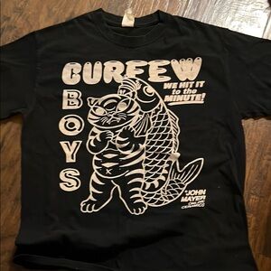 Black Graphic T-Shirt with White Print